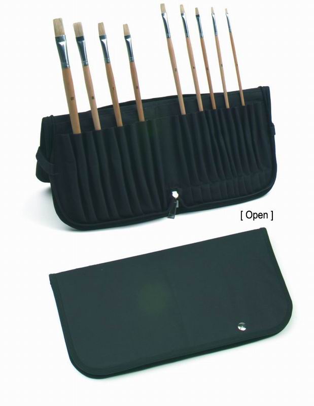 Foldable Paint Brush Case Holder Organizers , Easel Brush Holder For