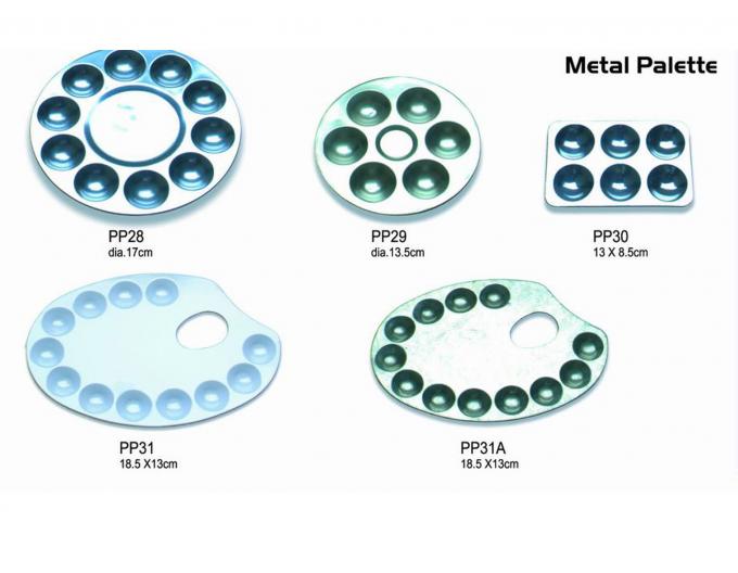 Economical White Metal Paint Palette 12 Wells , Metal Watercolor