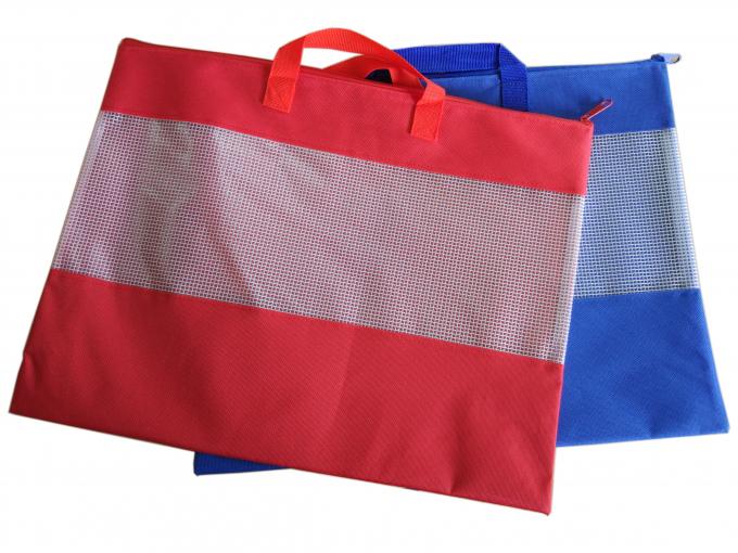 Polyester Mesh Bag With Handle, B4 Size, Solid Color, Color And Size