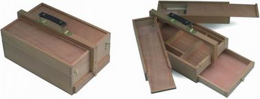 Paulownia Two Hinged Boxes Art Storage Containers With Handle Multi - Level