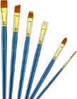Wooden Handle Golden Synthetic Paint Brush Sets , Interlocked Fine Bristle Paint Brushes