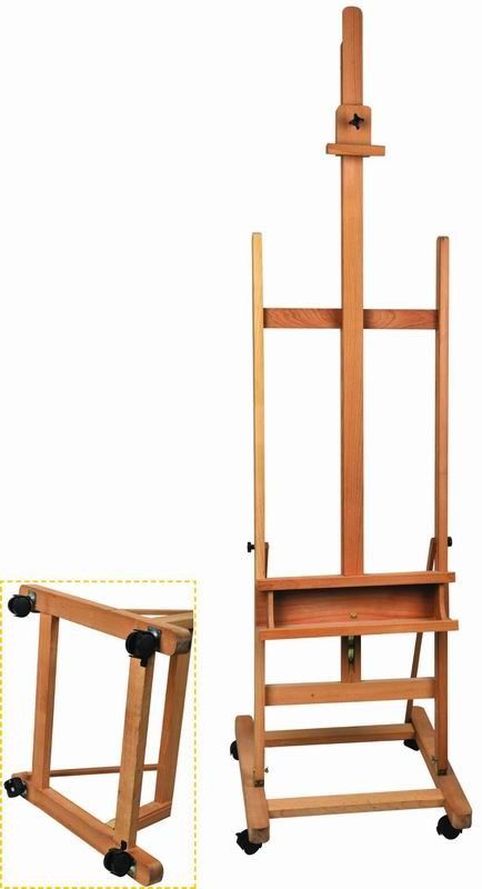 Simple Portable Collapsible Artist Painting Easel Large Picture Frame Easel With Wheel