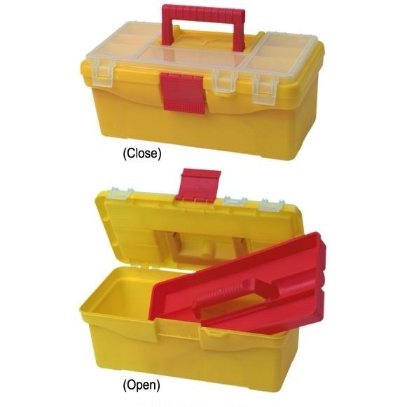Yellow Art Storage Containers Organizer With Compartments Transparent Cover