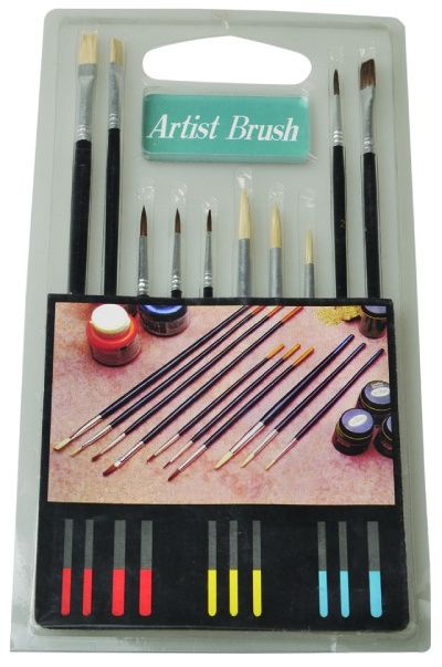 Fine Artist Painting Brushes Set 15pcs Or 10pcs Wooden / Plastic Handle