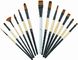 Brown Round Tip Paint Brush , Acrylic Paint Brushes For Beginners Brass Ferrule
